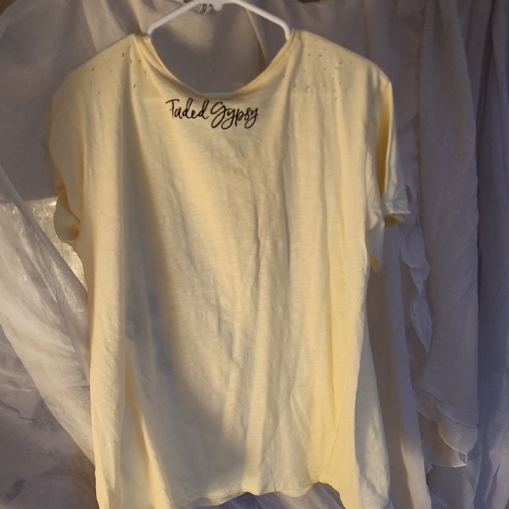 Yellow Floral Butterfly Graphic Tee - Picture 3 of 3